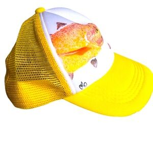 Kids Handcrafted Hat with a fish Painted on front